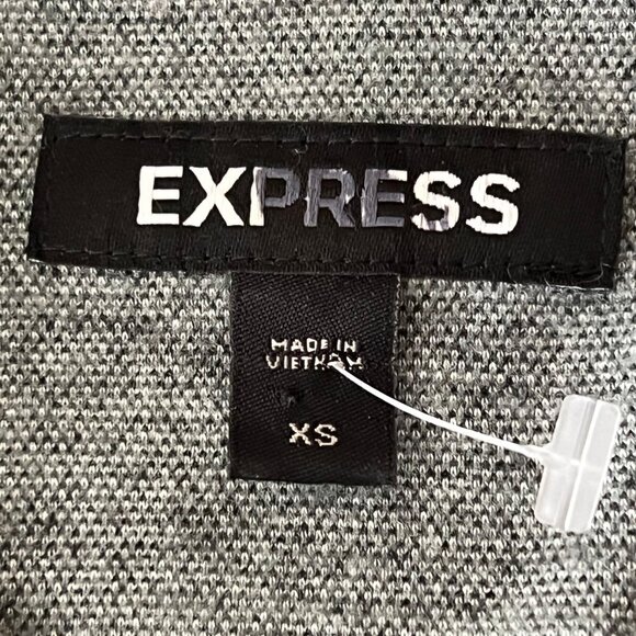 Express Men's Stretch Green Grey Plaid Button-Up Shirt Size XS Long Sleeve NWOT - Picture 7 of 10